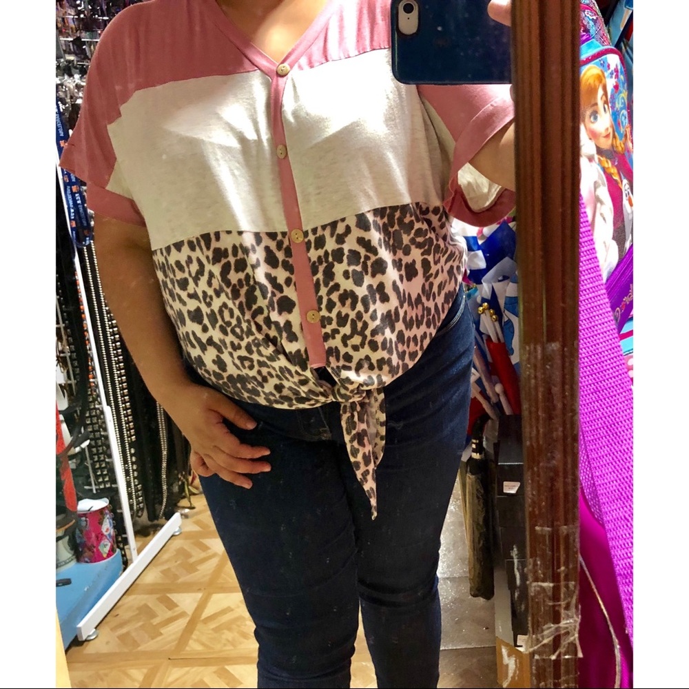 3 color block tied top NWOT
